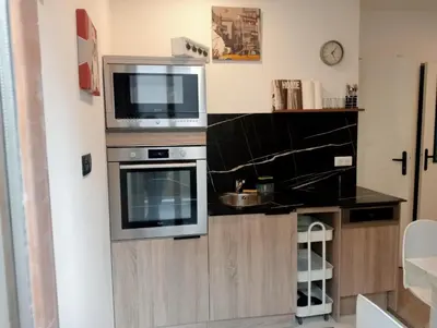 Cuisine ou kitchenette dans l'établissement Sasha