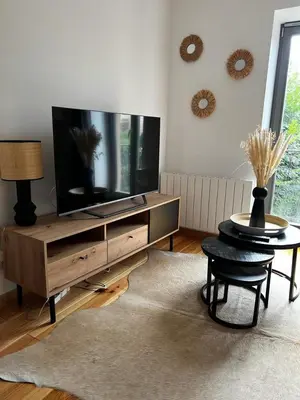 Télévision ou salle de divertissement dans l'établissement Le duplex Cornadore