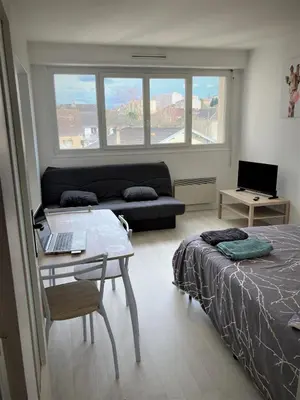 Télévision ou salle de divertissement dans l'établissement Appartement double à Limoges