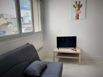 Télévision ou salle de divertissement dans l'établissement Appartement double à Limoges