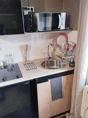 Cuisine ou kitchenette dans l'établissement Charmant studio à Aubusson avec terrasse 35 m²