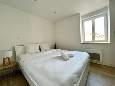 Un ou plusieurs lits dans un hébergement de l'établissement La Terrazza, cocon avec terrasse
