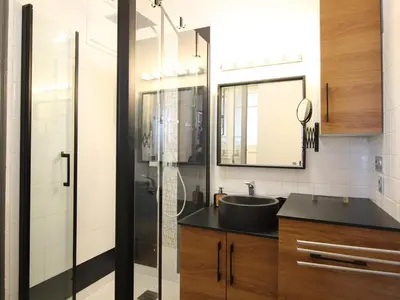Cuisine ou kitchenette dans l'établissement Appartement T2 centre La Bourboule, 4 pers, Wifi - FR-1-608-285