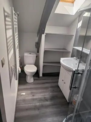Salle de bains dans l'établissement La Bourboule - Étoile des neiges - Appartement refait à neuf - 2 chambres wifi - randonnée la Roche des Fées