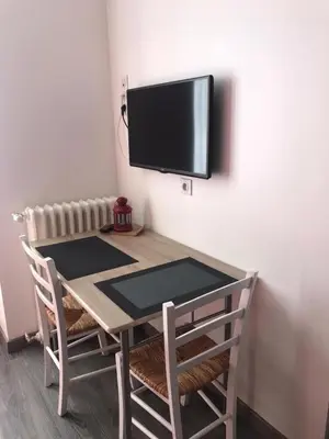 Télévision ou salle de divertissement dans l'établissement Les Champs d'Auvergne