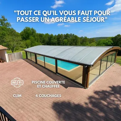 Plan de l'établissement Maison de location vacance avec piscine couverte et chauffée