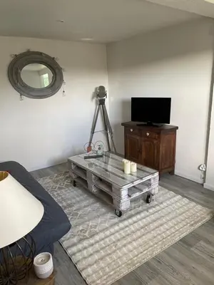 Télévision ou salle de divertissement dans l'établissement Pandrignes, appartement F2