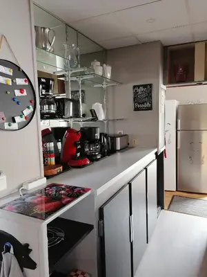 Cuisine ou kitchenette dans l'établissement Gite le Buron