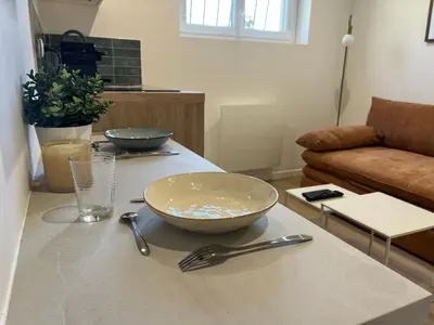 Coin salon dans l'établissement La parenthèse, confortable appartement 2 pièces