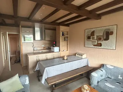 Coin salon dans l'établissement Appartement 5 pers à Super Besse avec Wi-Fi - FR-1-814-94