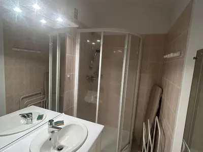 Salle de bains dans l'établissement Appartement spacieux 4 pers au pied des pistes - FR-1-814-120