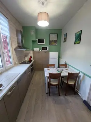 Cuisine ou kitchenette dans l'établissement Charmant appartement - Le Mont Dore