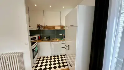 Cuisine ou kitchenette dans l'établissement Le Beau Site 4 Le Mont Dore 6 pers