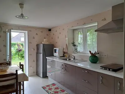 Cuisine ou kitchenette dans l'établissement Au doux refuge