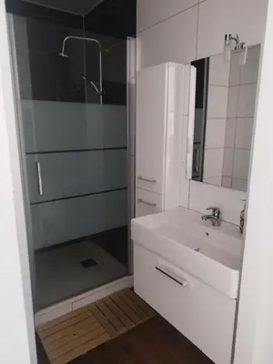 Salle de bains dans l'établissement L'étang du griffolet