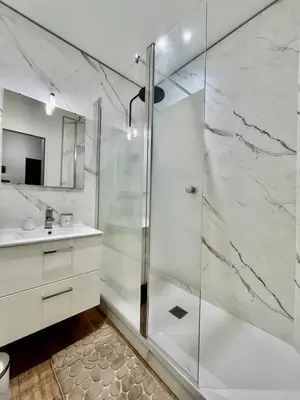 Salle de bains dans l'établissement T2 lumineux rue Théodore bac-DABNB