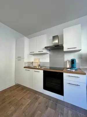 Cuisine ou kitchenette dans l'établissement T2 lumineux rue Théodore bac-DABNB