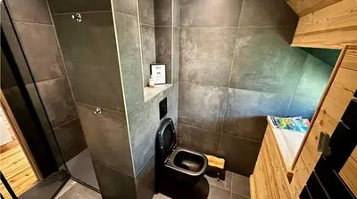 Salle de bains dans l'établissement Le 36 Chalet 6 pers Le Mont-Dore Sauna Ski Hiking