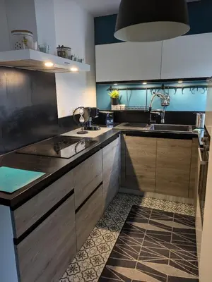 Cuisine ou kitchenette dans l'établissement La petite Ganette