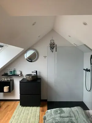 Un ou plusieurs lits dans un hébergement de l'établissement Renovated house with hot tub, gîte de la vicairie Nouvelle-Aquitaine