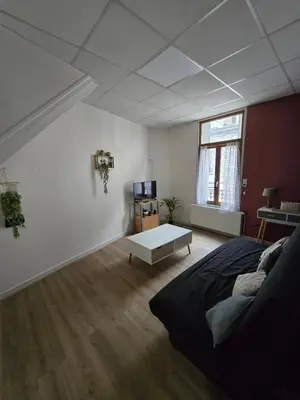 Coin salon dans l'établissement Appartement 6 personnes, vue exceptionnelle sur la montagne