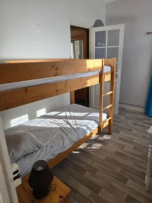 Un ou plusieurs lits dans un hébergement de l'établissement Appartement 6 personnes, vue exceptionnelle sur la montagne
