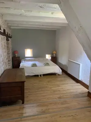 Un ou plusieurs lits dans un hébergement de l'établissement Residence with pool and tennis - Saint Sozy