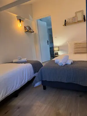 Un ou plusieurs lits dans un hébergement de l'établissement Appartement charmant et cosy Encombe vineuse-DABNB