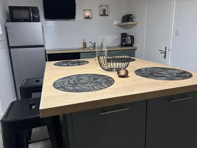 Cuisine ou kitchenette dans l'établissement Lesjolislogementsbrivistes exception