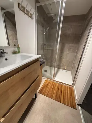 Salle de bains dans l'établissement Lesjolislogementsbrivistes exception