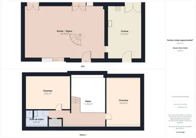 Plan de l'établissement Belle maison pour 6 - Piscine - Dordogne