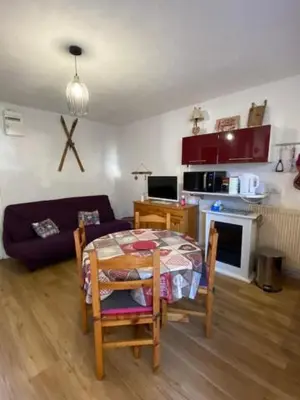 Cuisine ou kitchenette dans l'établissement Studio 2 à 4 personnes avec balcon et parking