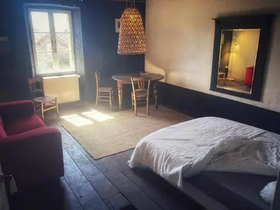 Un ou plusieurs lits dans un hébergement de l'établissement Vakantiehuis in groene oase