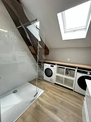 Salle de bains dans l'établissement Les Ecuries, sur un domaine châtelain