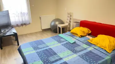Un ou plusieurs lits dans un hébergement de l'établissement Chambre lumineuse Au calme avec place de parking privé