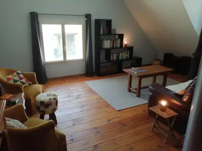 Coin salon dans l'établissement Le Mont Gapier - La Bergerie - Vacances reposantes dans une authentique ferme - II