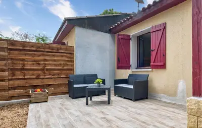 Coin salon dans l'établissement Charmante Maison À La Campagne