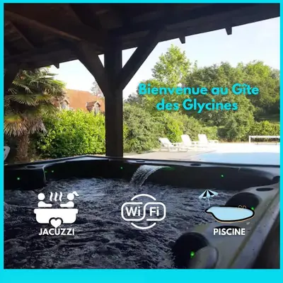 Plan de l'établissement Gite 06-Les Glycines avec piscine & jacuzzi-5 pers