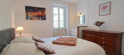 Un ou plusieurs lits dans un hébergement de l'établissement Le Petit Clos - Village house in Saint-Geniès