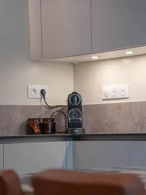 Cuisine ou kitchenette dans l'établissement Les chambres de la Marquise