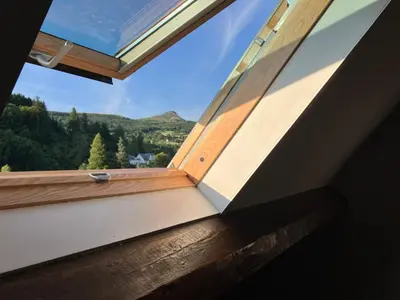 Vue générale sur la montagne ou vue sur la montagne depuis l'appartement