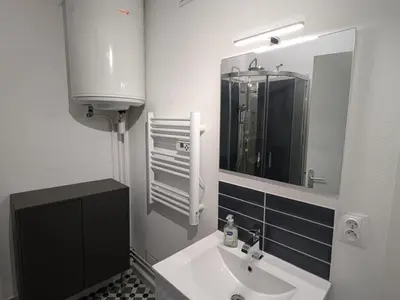Salle de bains dans l'établissement Studio cabine rénové avec vue sur le centre, WiFi et animaux acceptés - FR-1-787-117