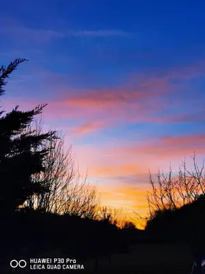 Lever ou coucher de soleil vu de la maison de vacances ou à proximité