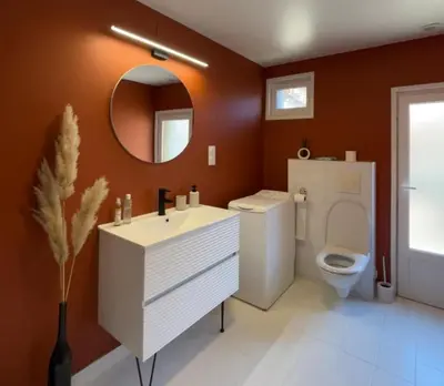 Salle de bains dans l'établissement Logement au cœur de la Vallée de la Dordogne