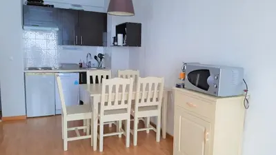 Cuisine ou kitchenette dans l'établissement La Merlerie Super-Besse agréable appartement 5p grand balcon parking privé