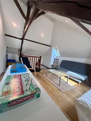 Un ou plusieurs lits dans un hébergement de l'établissement Maison de Perpezac - Jardin & Clim - 7 personnes - Perpezac-le-Noir