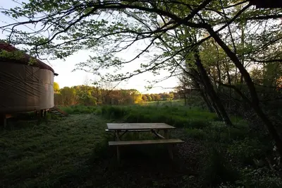 Jardin de l'établissement Yourte en Corrèze - La Main Sauvage