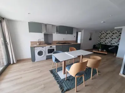Cuisine ou kitchenette dans l'établissement La Villa Bellevue - 4 prs