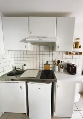 Cuisine ou kitchenette dans l'établissement Studio La belle étape