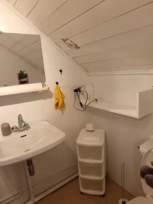 Salle de bains dans l'établissement Gite le Buron